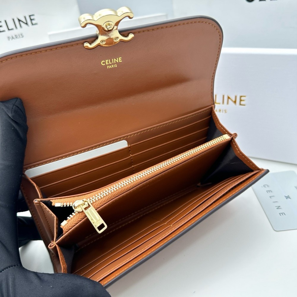 CELINE TRIOMPHE Series Brown Monogram Wallet CELINE TRIOMPHE Series Brown Monogram Wallet