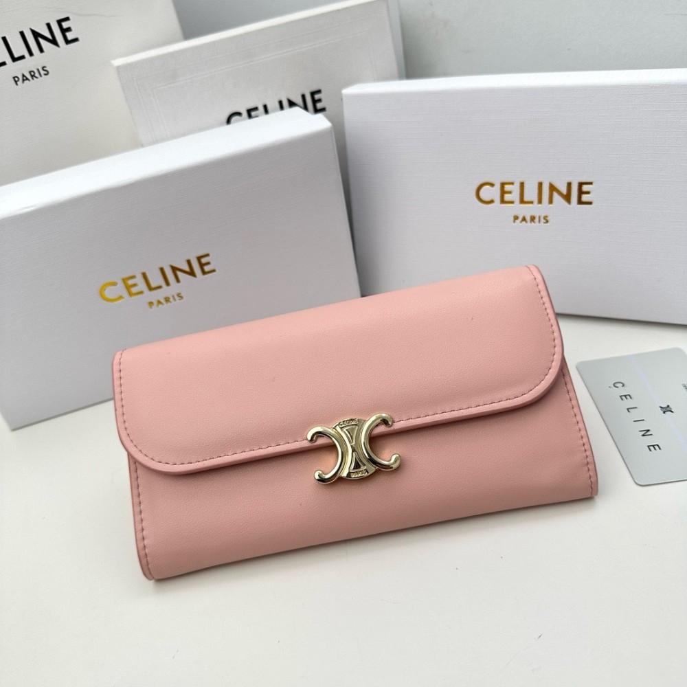 CELINE TRIOMPHE series pink monogram wallet CELINE TRIOMPHE series pink monogram wallet
