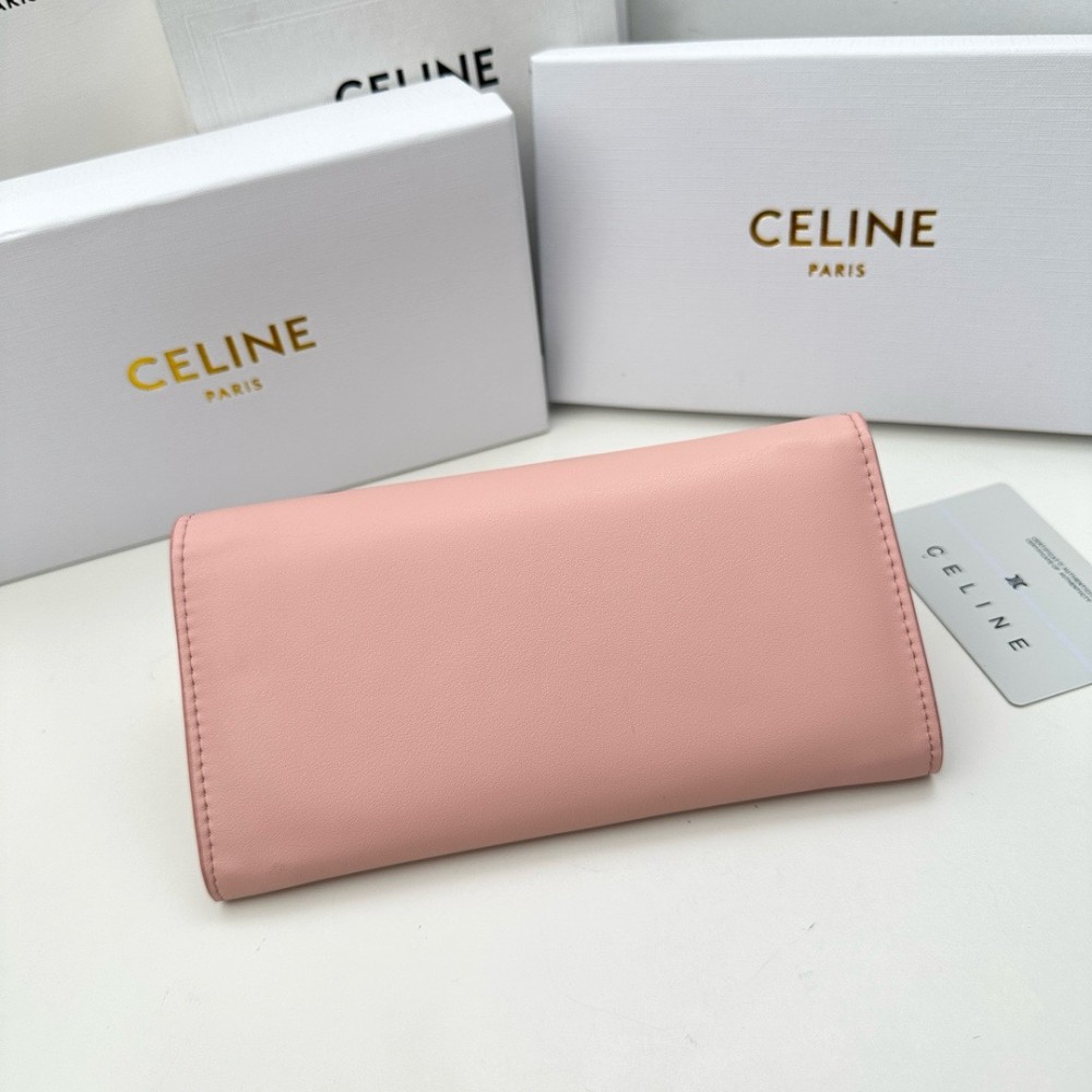 CELINE TRIOMPHE series pink monogram wallet CELINE TRIOMPHE series pink monogram wallet
