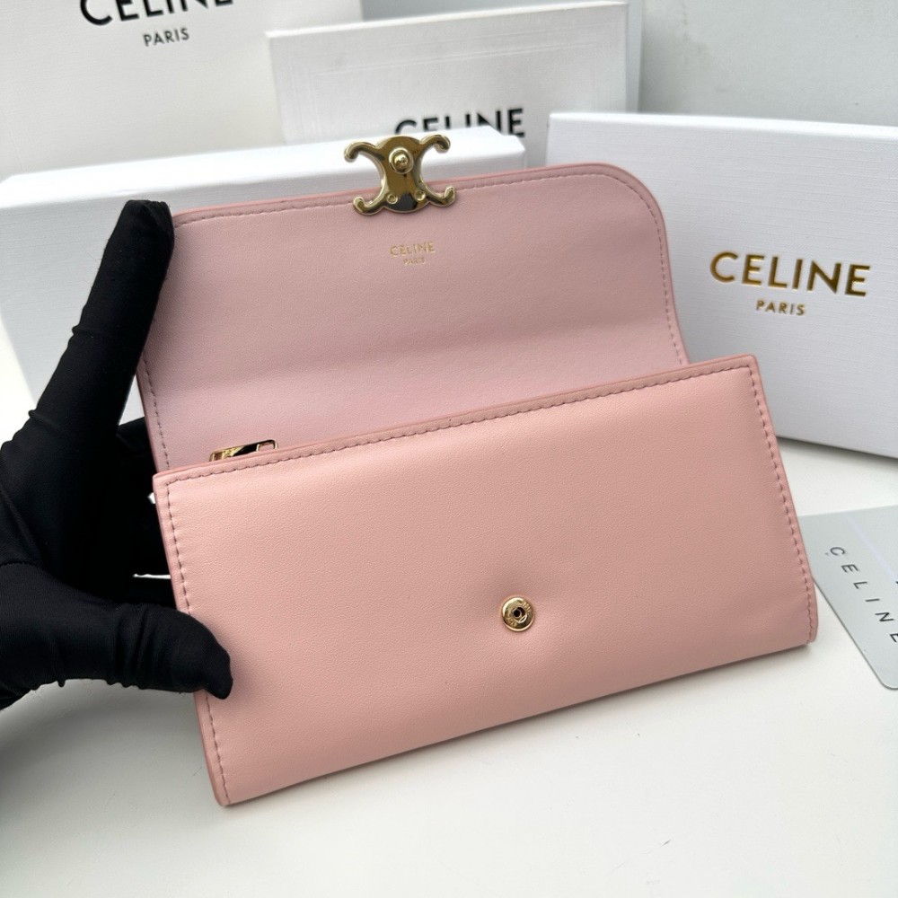 CELINE TRIOMPHE series pink monogram wallet CELINE TRIOMPHE series pink monogram wallet