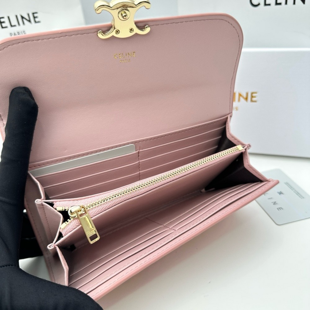 CELINE TRIOMPHE series pink monogram wallet CELINE TRIOMPHE series pink monogram wallet