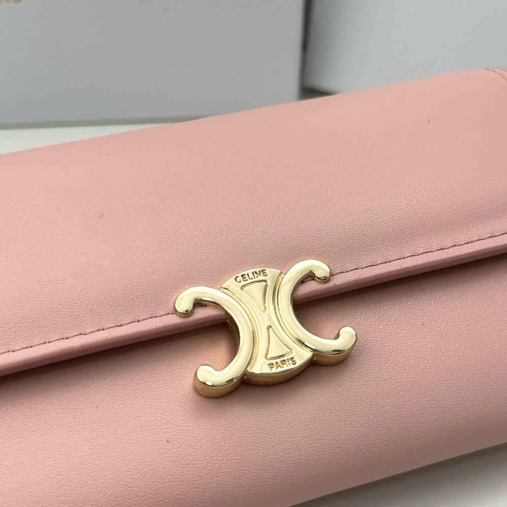 CELINE TRIOMPHE series pink monogram wallet CELINE TRIOMPHE series pink monogram wallet