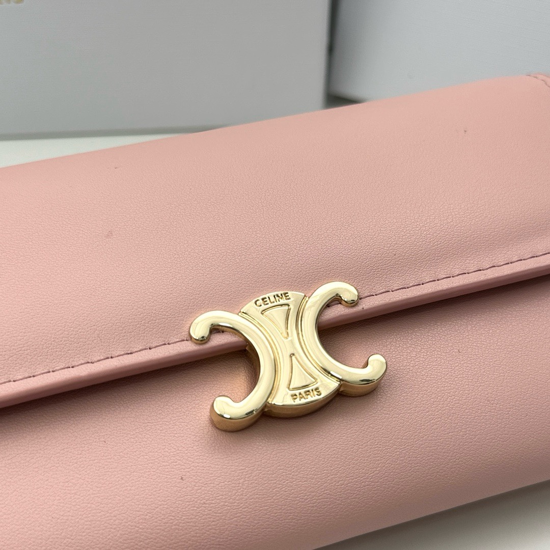 CELINE TRIOMPHE series pink monogram wallet CELINE TRIOMPHE series pink monogram wallet
