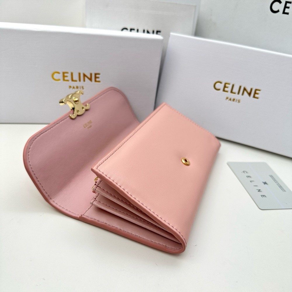 CELINE TRIOMPHE series pink monogram wallet CELINE TRIOMPHE series pink monogram wallet