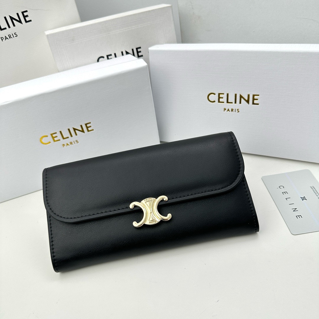 CELINE TRIOMPHE series black monogram wallet CELINE TRIOMPHE series black monogram wallet