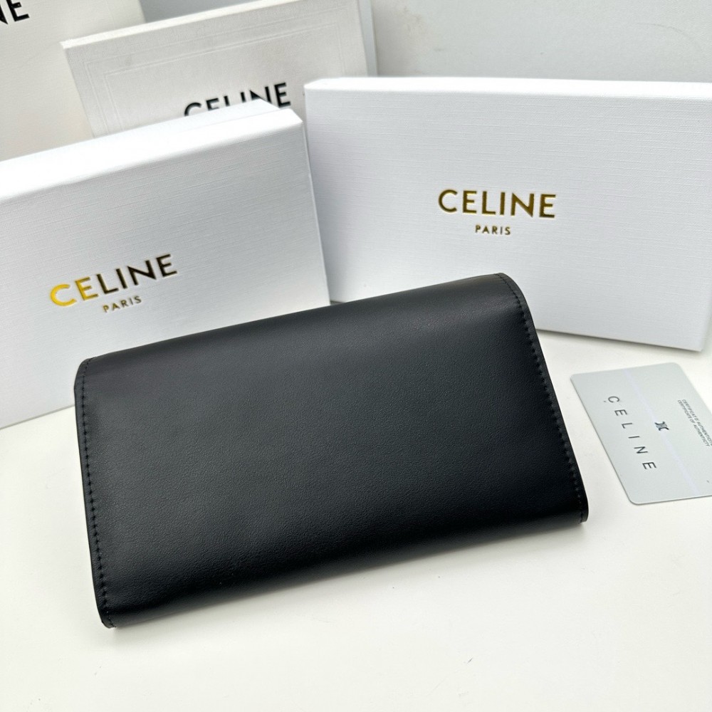 CELINE TRIOMPHE series black monogram wallet CELINE TRIOMPHE series black monogram wallet