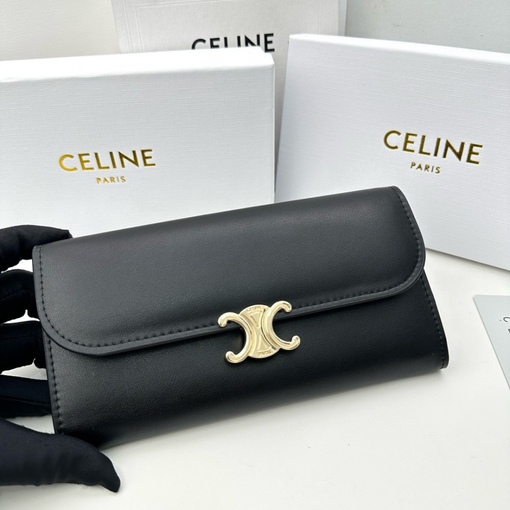 CELINE TRIOMPHE series black monogram wallet CELINE TRIOMPHE series black monogram wallet