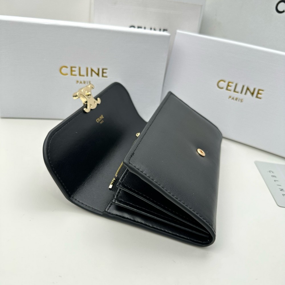 CELINE TRIOMPHE series black monogram wallet CELINE TRIOMPHE series black monogram wallet