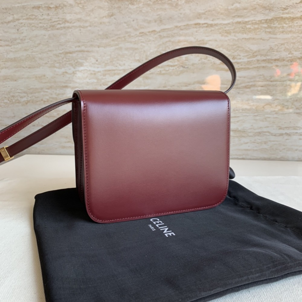 CELINE TRIOMPHE series crimson snake print shoulder crossbody bag CELINE TRIOMPHE series crimson snake print shoulder crossbody bag