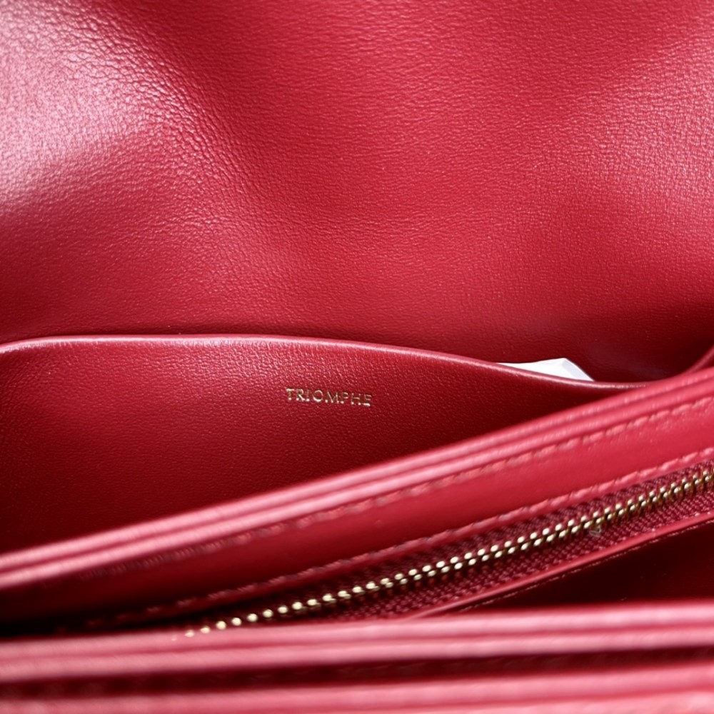 CELINE TRIOMPHE series red snake print shoulder bag CELINE TRIOMPHE series red snake print shoulder bag