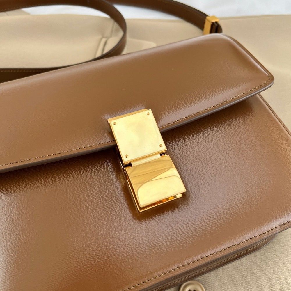 CELINE TRIOMPHE series golden brown shoulder crossbody bag CELINE TRIOMPHE series golden brown shoulder crossbody bag