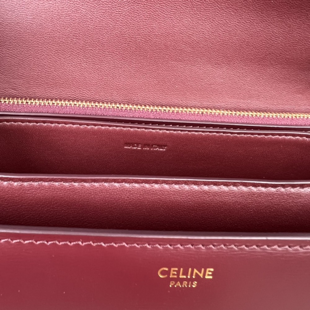 CELINE TRIOMPHE series agate red snake pattern shoulder crossbody bag CELINE TRIOMPHE series agate red snake pattern shoulder crossbody bag