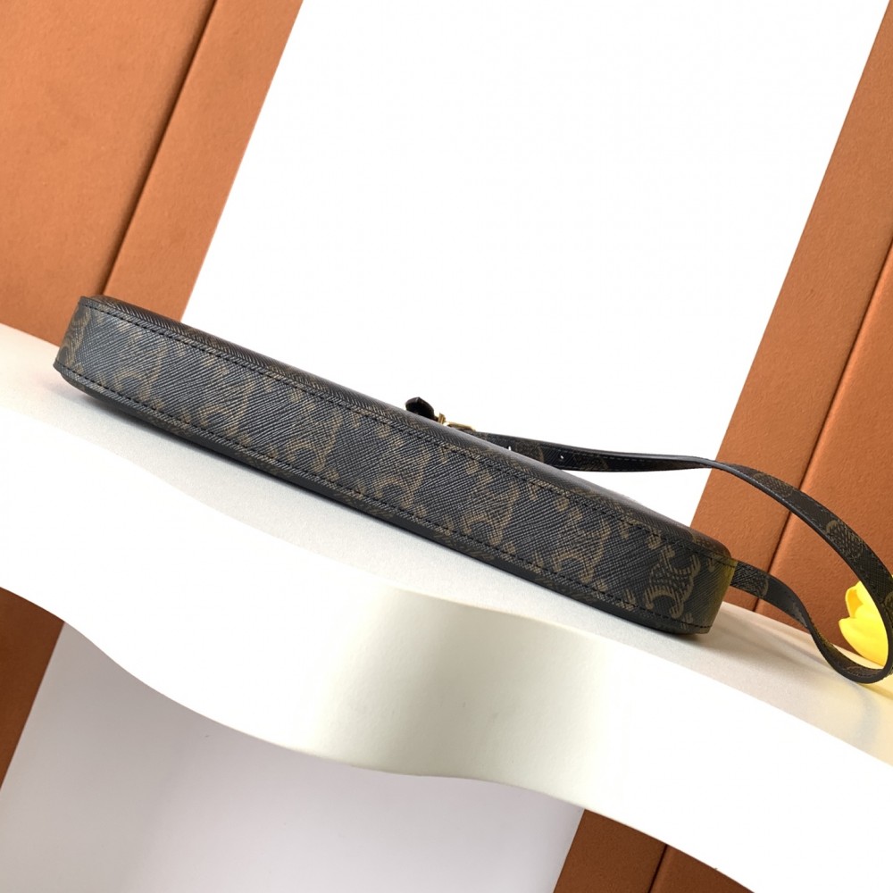 CELINE TRIOMPHE series patterned black underarm bag CELINE TRIOMPHE series patterned black underarm bag