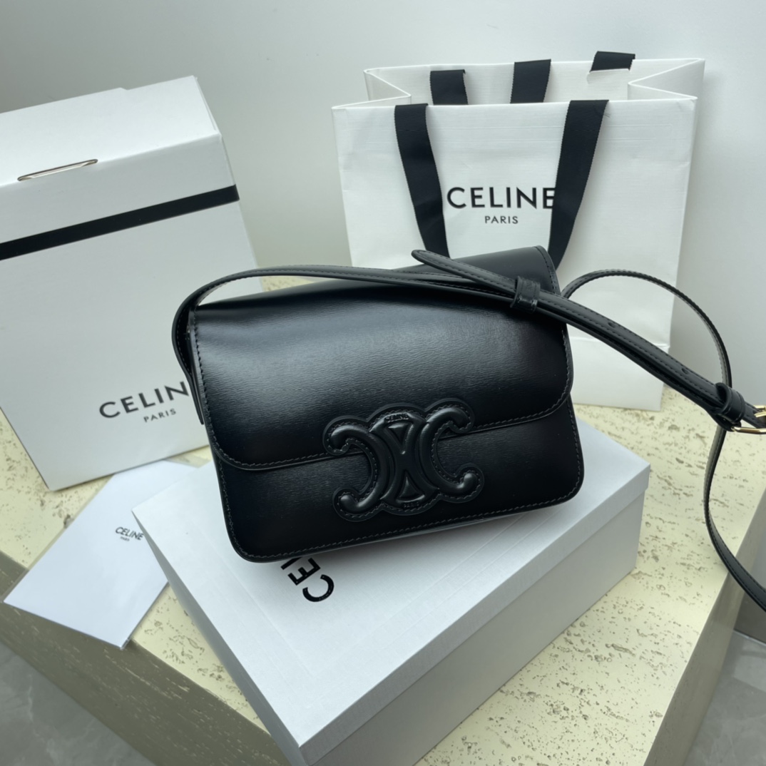 CELINE TRIOMPHE series black shoulder crossbody bag CELINE TRIOMPHE series black shoulder crossbody bag