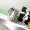 Chanel classic CF series bright white lambskin gold hardware chain bag Chanel classic CF series bright white lambskin gold hardware chain bag