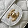 Chanel classic CF series bright white lambskin gold hardware chain bag Chanel classic CF series bright white lambskin gold hardware chain bag