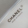 Chanel classic CF series bright white lambskin gold hardware chain bag Chanel classic CF series bright white lambskin gold hardware chain bag