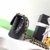 Chanel classic CF series bright black lambskin gold hardware chain bag Chanel classic CF series bright black lambskin gold hardware chain bag