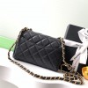 Chanel classic CF series bright black lambskin gold hardware chain bag Chanel classic CF series bright black lambskin gold hardware chain bag