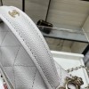 Chanel 25C Bag in Shiny Silver Grained Leather Chanel 25C Bag in Shiny Silver Grained Leather