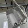 Chanel Double C Metal Chain Diamond Check White Frosted Texture Bag Chanel Double C Metal Chain Diamond Check White Frosted Texture Bag