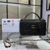Chanel Double C Metal Chain Diamond Pattern Pure Black Matte Texture Bag Chanel Double C Metal Chain Diamond Pattern Pure Black Matte Texture Bag