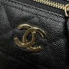 Chanel Double C Metal Chain Diamond Pattern Pure Black Matte Texture Bag Chanel Double C Metal Chain Diamond Pattern Pure Black Matte Texture Bag