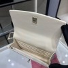 Chanel Double C Metal Chain Diamond Check White Frosted Texture Bag Chanel Double C Metal Chain Diamond Check White Frosted Texture Bag