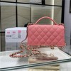 Chanel Double C Metal Chain Large Pink Quilted Flap Bag Chanel Double C Metal Chain Large Pink Quilted Flap Bag