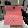 Chanel Double C Metal Chain Large Pink Quilted Flap Bag Chanel Double C Metal Chain Large Pink Quilted Flap Bag