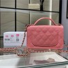 Chanel Double C Metal Chain Medium Pink Quilted Flap Bag Chanel Double C Metal Chain Medium Pink Quilted Flap Bag