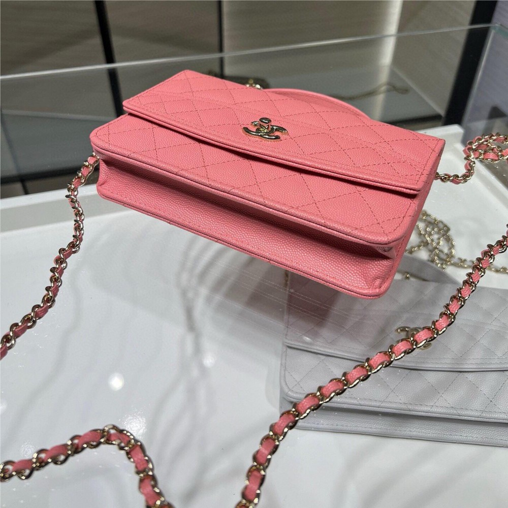 Chanel Double C Metal Chain Medium Pink Quilted Flap Bag Chanel Double C Metal Chain Medium Pink Quilted Flap Bag