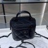 Chanel Double C Metal Chain Deep Black Quilted Tote Chanel Double C Metal Chain Deep Black Quilted Tote