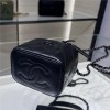 Chanel Double C Metal Chain Deep Black Quilted Tote Chanel Double C Metal Chain Deep Black Quilted Tote