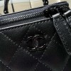 Chanel Double C Metal Chain Deep Black Quilted Tote Chanel Double C Metal Chain Deep Black Quilted Tote