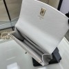 Chanel Double C Metal Chain Light Grey Quilted Flap Bag Chanel Double C Metal Chain Light Grey Quilted Flap Bag