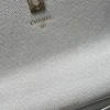 Chanel Double C Metal Chain Light Grey Quilted Flap Bag Chanel Double C Metal Chain Light Grey Quilted Flap Bag