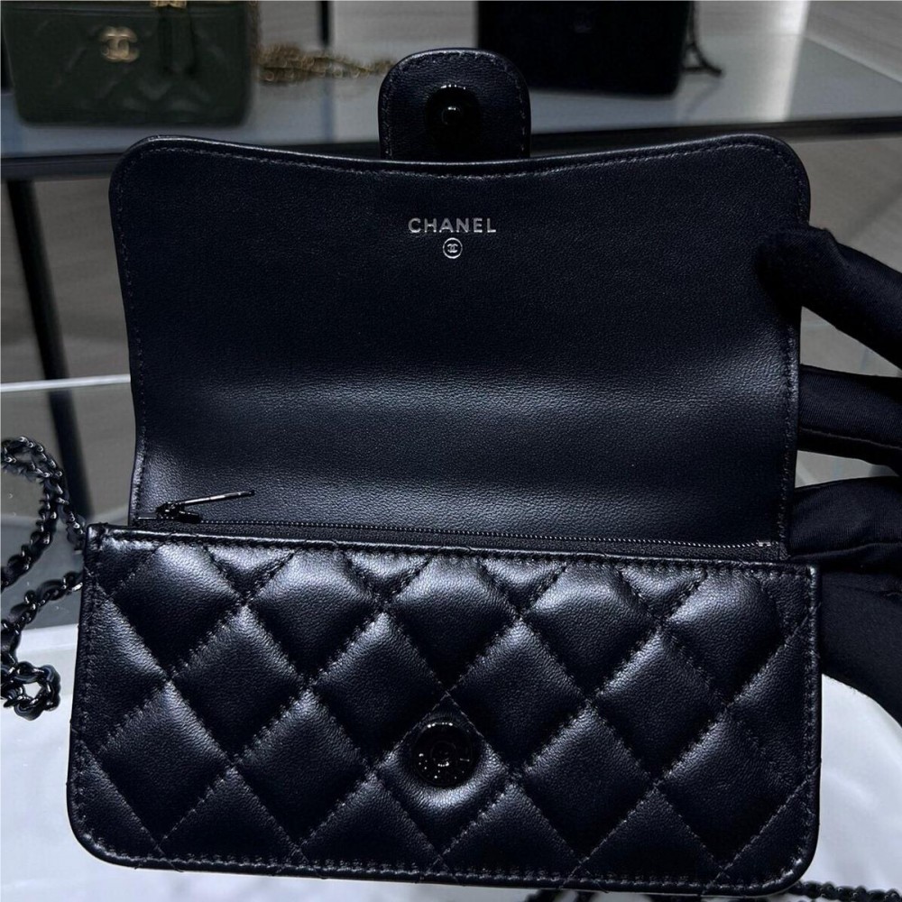 Chanel Double C Metal Chain Classic Elegant Black Quilted Handbag Chanel Double C Metal Chain Classic Elegant Black Quilted Handbag