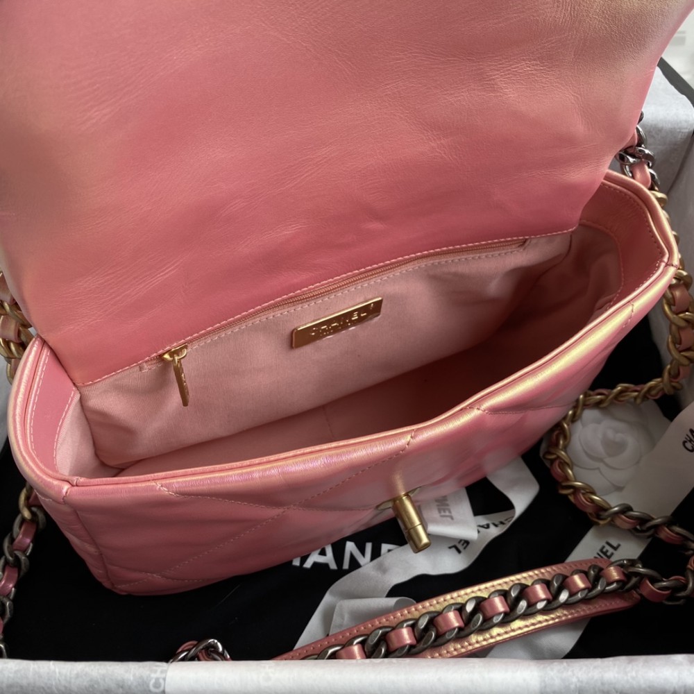 Chanel Double C Metal Chain Classic Bright Pink Quilted Flap Bag Chanel Double C Metal Chain Classic Bright Pink Quilted Flap Bag