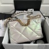 Chanel Double C Metal Chain Classic Shiny Silver Quilted Flap Bag Chanel Double C Metal Chain Classic Shiny Silver Quilted Flap Bag