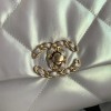 Chanel Double C Metal Chain Classic Shiny Silver Quilted Flap Bag Chanel Double C Metal Chain Classic Shiny Silver Quilted Flap Bag