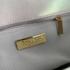 Chanel Double C Metal Chain Classic Shiny Silver Quilted Flap Bag Chanel Double C Metal Chain Classic Shiny Silver Quilted Flap Bag