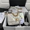 Chanel Double C Metal Chain Classic Shiny Silver Quilted Flap Bag Chanel Double C Metal Chain Classic Shiny Silver Quilted Flap Bag