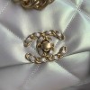 Chanel Double C Metal Chain Classic Shiny Silver Quilted Flap Bag Chanel Double C Metal Chain Classic Shiny Silver Quilted Flap Bag