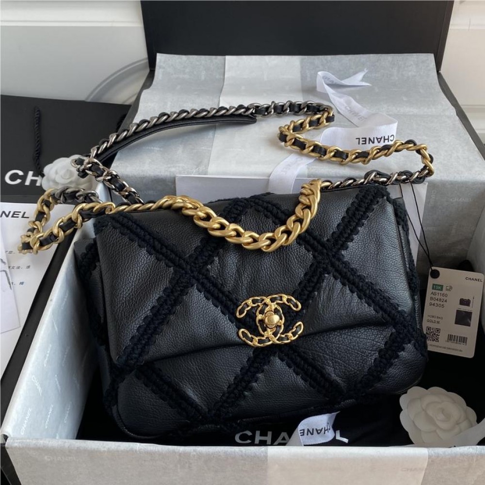 Chanel Double C Metal Chain Classic Pure Black Quilted Flap Bag Chanel Double C Metal Chain Classic Pure Black Quilted Flap Bag