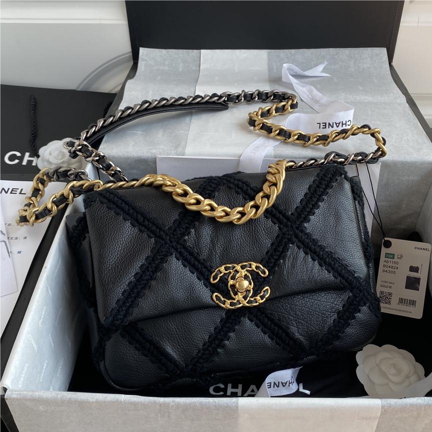 Chanel Double C Metal Chain Classic Pure Black Quilted Flap Bag Chanel Double C Metal Chain Classic Pure Black Quilted Flap Bag