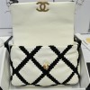 Chanel Double C Metal Chain Classic White and Black Contrast Quilted Flap Bag Chanel Double C Metal Chain Classic White and Black Contrast Quilted Flap Bag