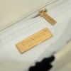 Chanel Double C Metal Chain Classic White and Black Contrast Quilted Flap Bag Chanel Double C Metal Chain Classic White and Black Contrast Quilted Flap Bag