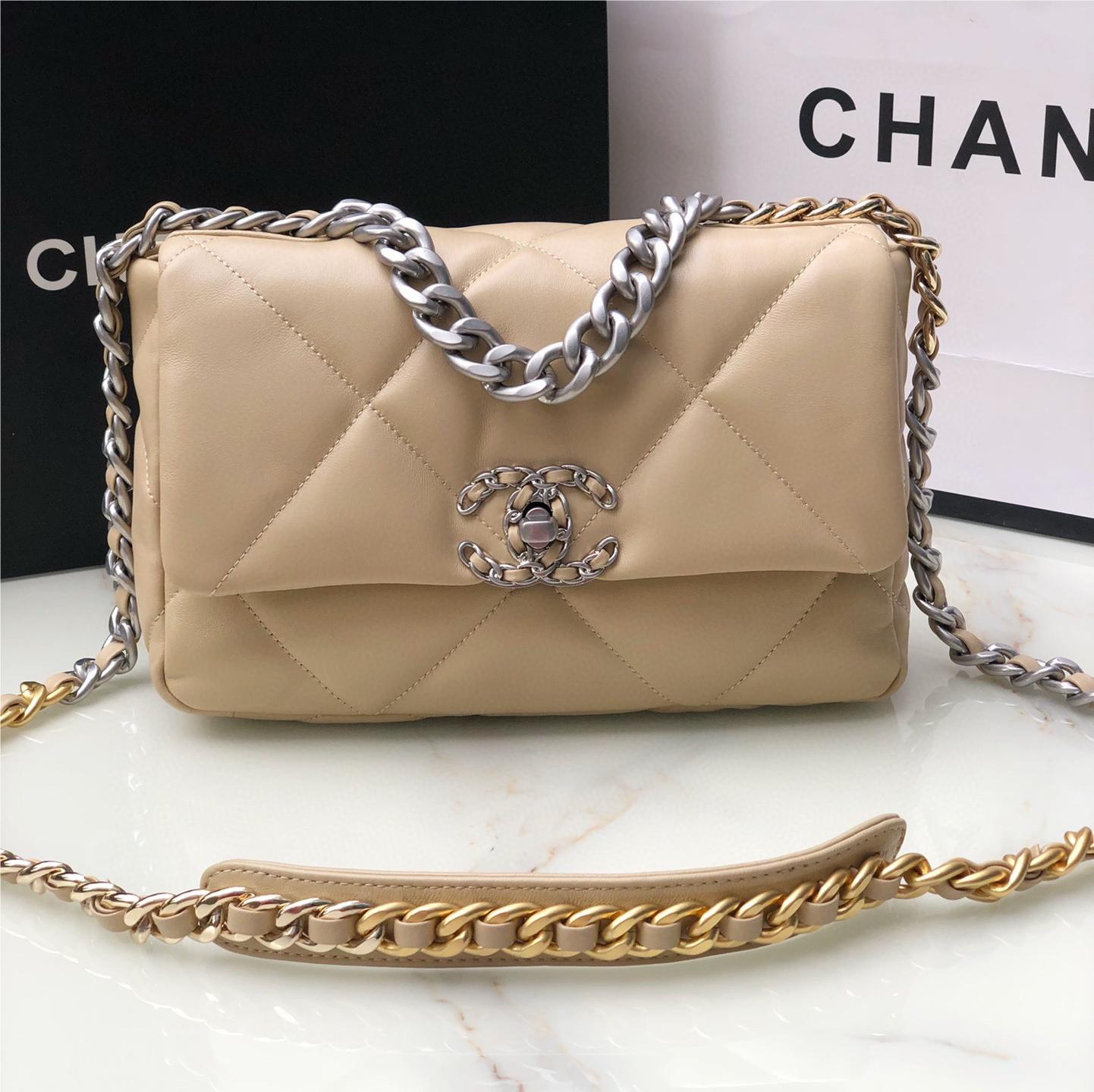 Chanel Double C Metal Chain Classic Brown Quilted Flap Bag Chanel Double C Metal Chain Classic Brown Quilted Flap Bag