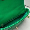 Chanel Double C Metal Chain Classic Emerald Green Quilted Flap Bag Chanel Double C Metal Chain Classic Emerald Green Quilted Flap Bag